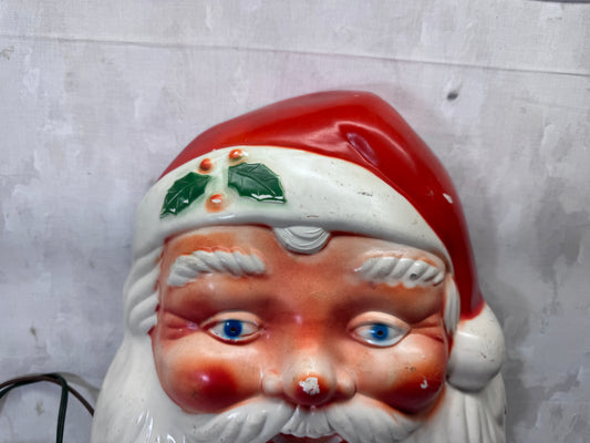 NOMA Light-Up Santa Claus Wall Blow Mold Vintage Working #2078