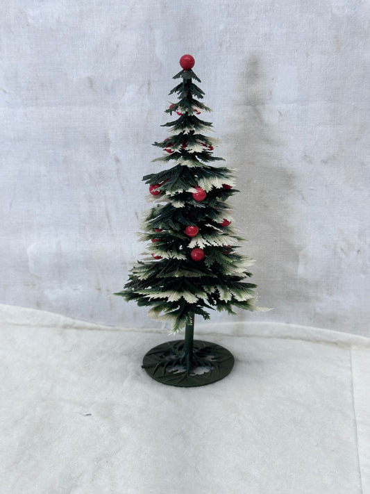 Plastic Snow Berry Pine Tree Vintage #1982