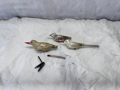 Flawed Glass Birds Pieces Vintage #2105