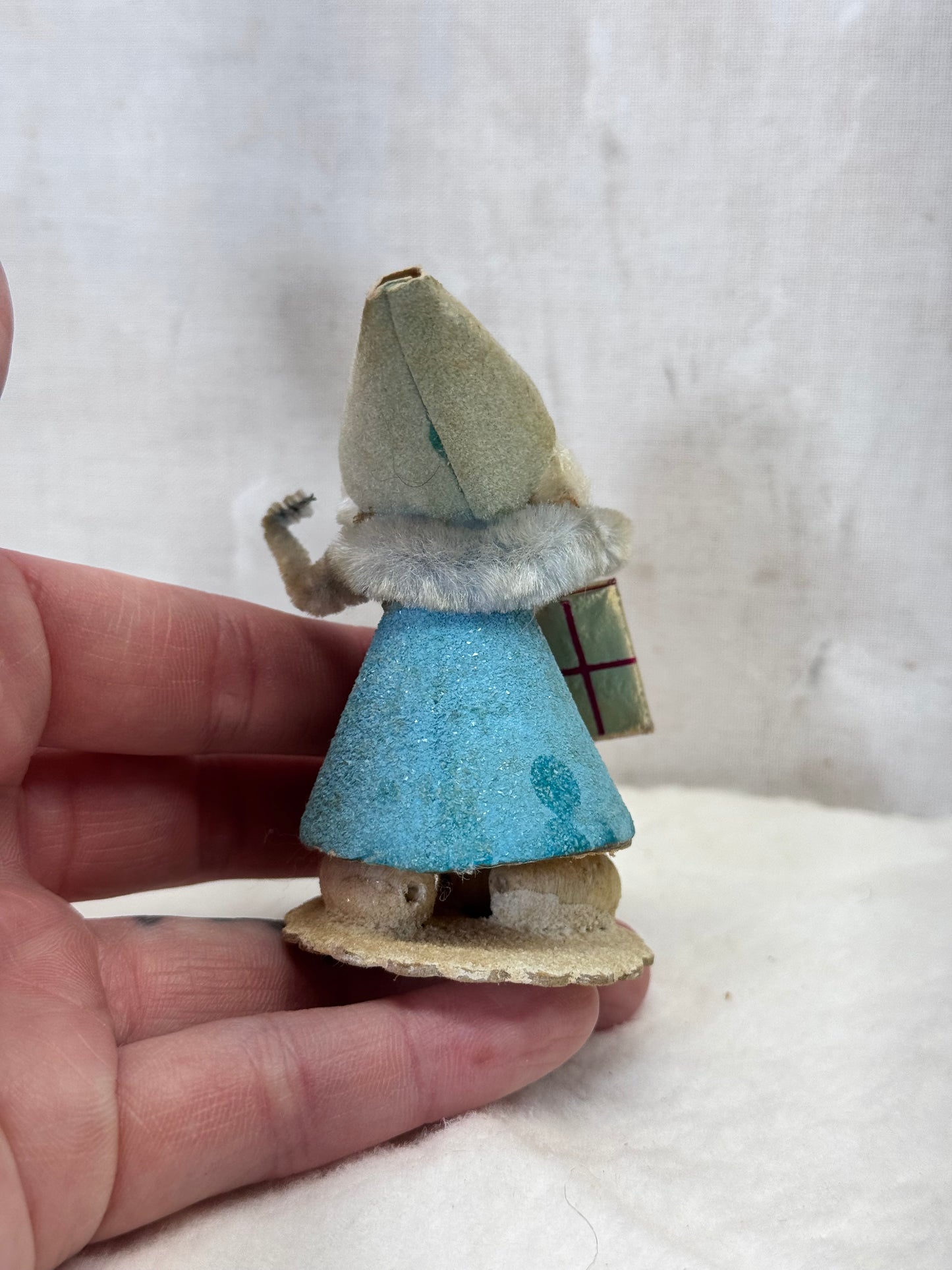 Blue Felt Christmas Elf Japan Vtg #1882