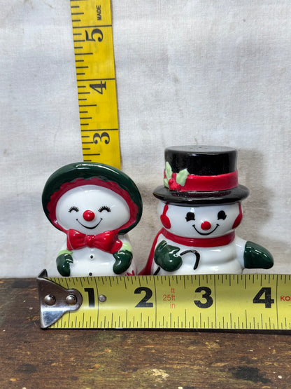 Christmas Snowman Salt & Pepper Shakers Vintage #1995