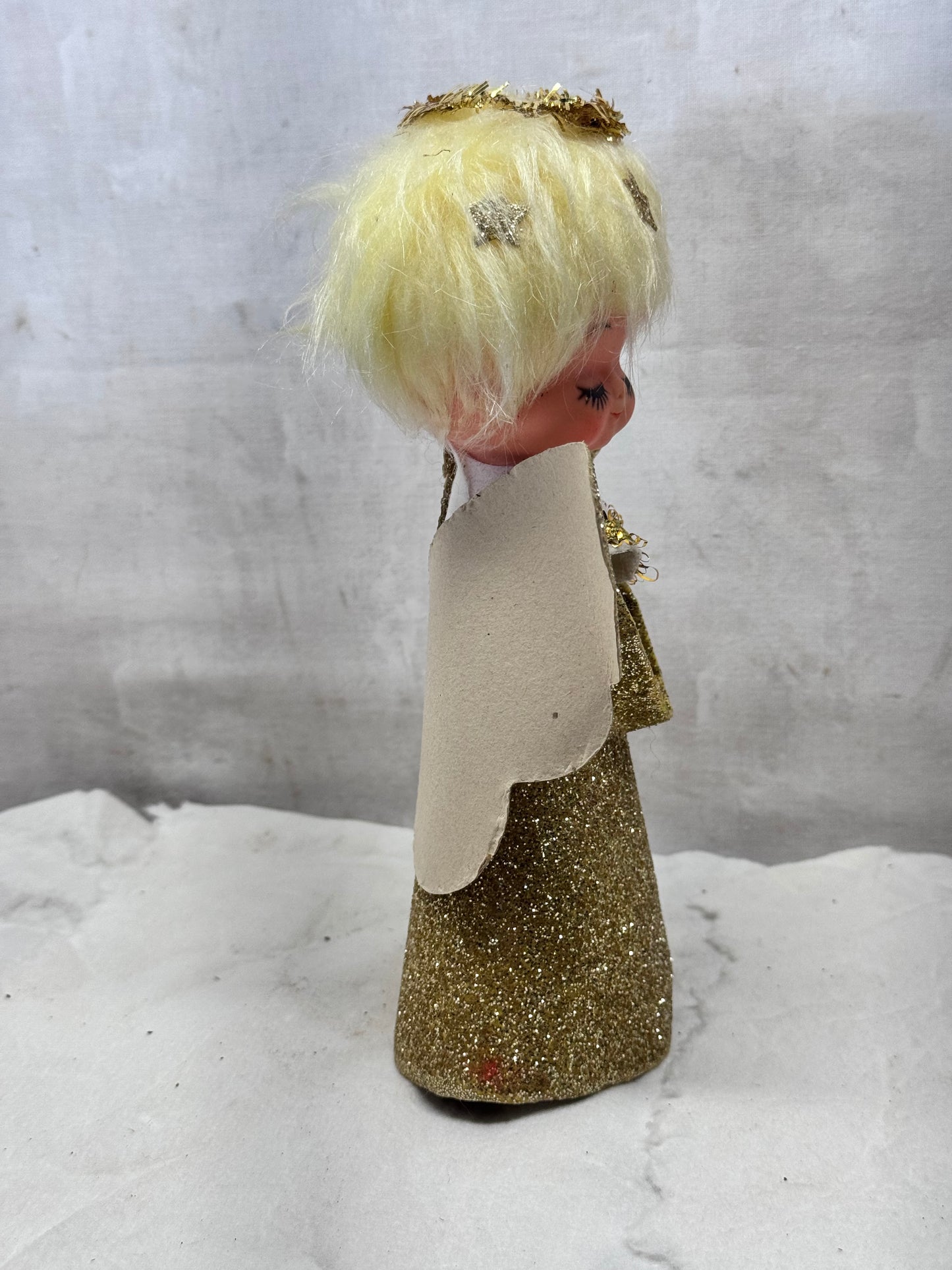 Japan Cardboard Glitter Angel Vintage Tree Topper #2080