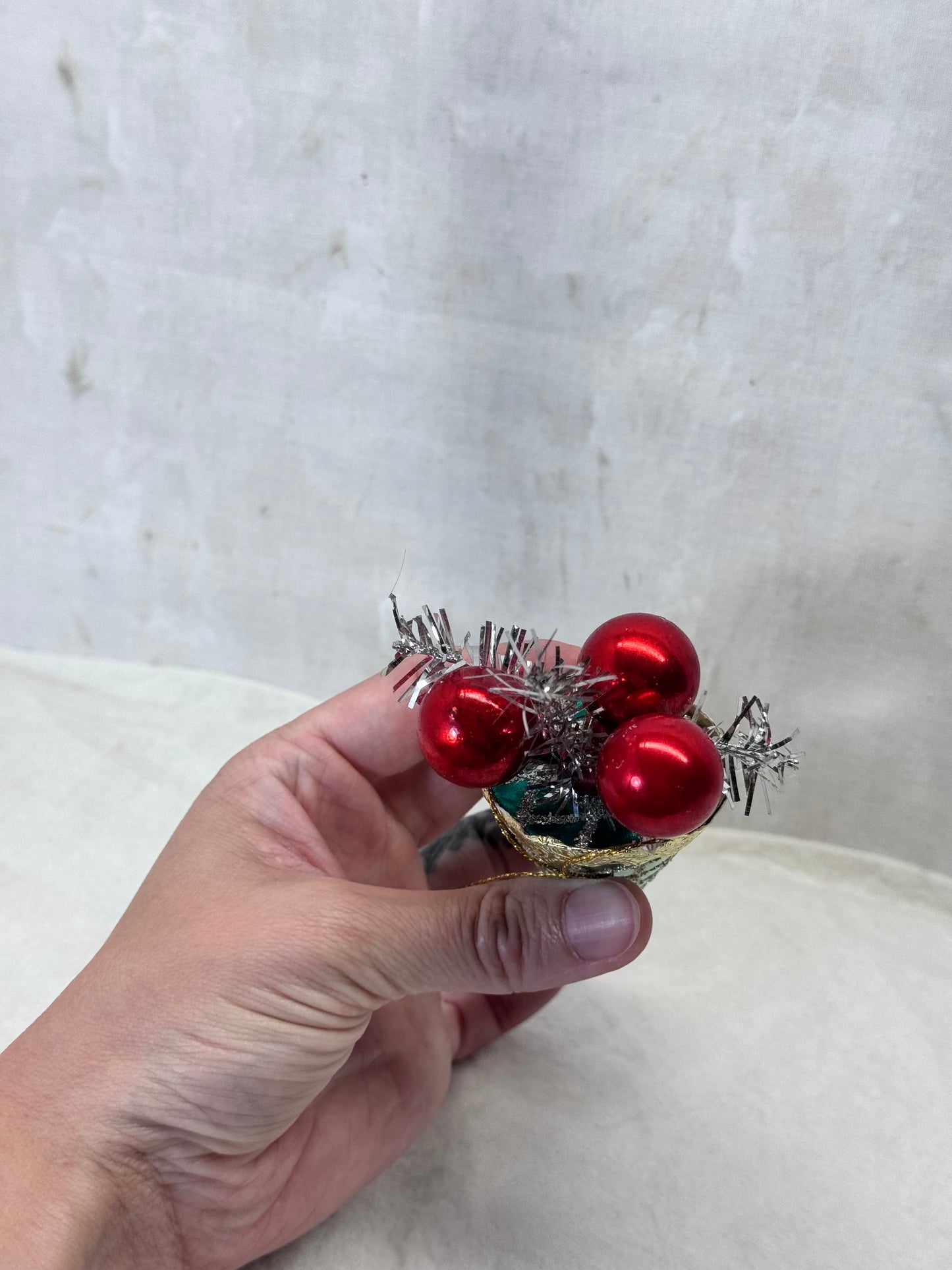 Christmas Japan  Cone Mercury Ball Ornament Vintage #1985