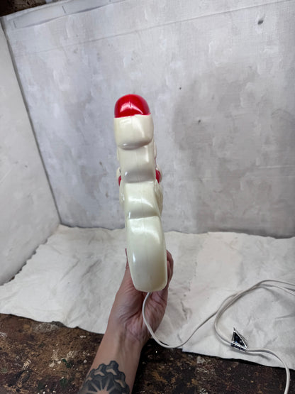 Christmas Light-Up Santa Face Double Sided Blow Mold Vtg #1733