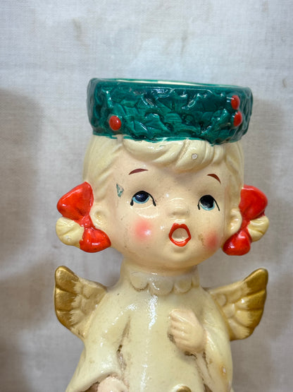 Lefton Candle Holder Angels #1716