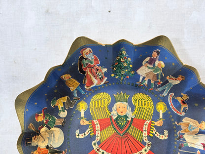 Heavy Cardboard Christmas Bowl Vtg #1740