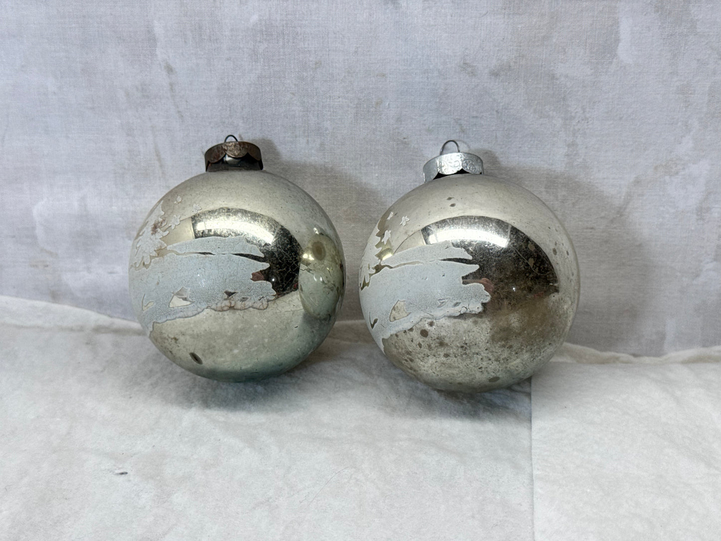 Vintage Shiny Brite Stencil House Glass Ornaments #2158