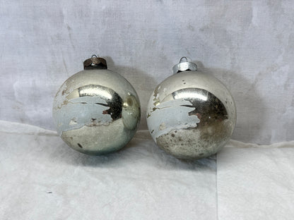 Vintage Shiny Brite Stencil House Glass Ornaments #2158
