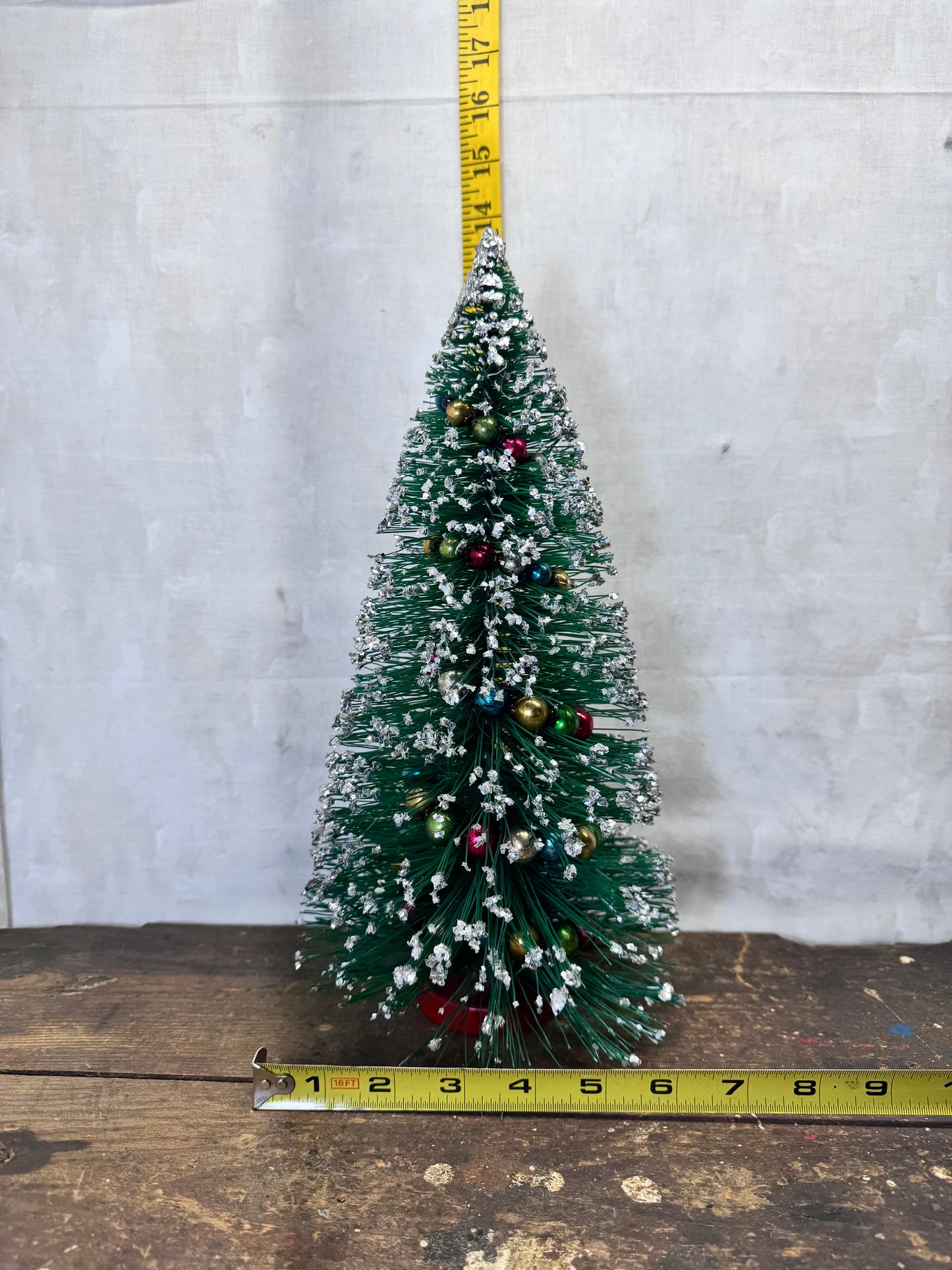 Large Bottle Brush Tree Mini Ornament Garland Vintage #2059