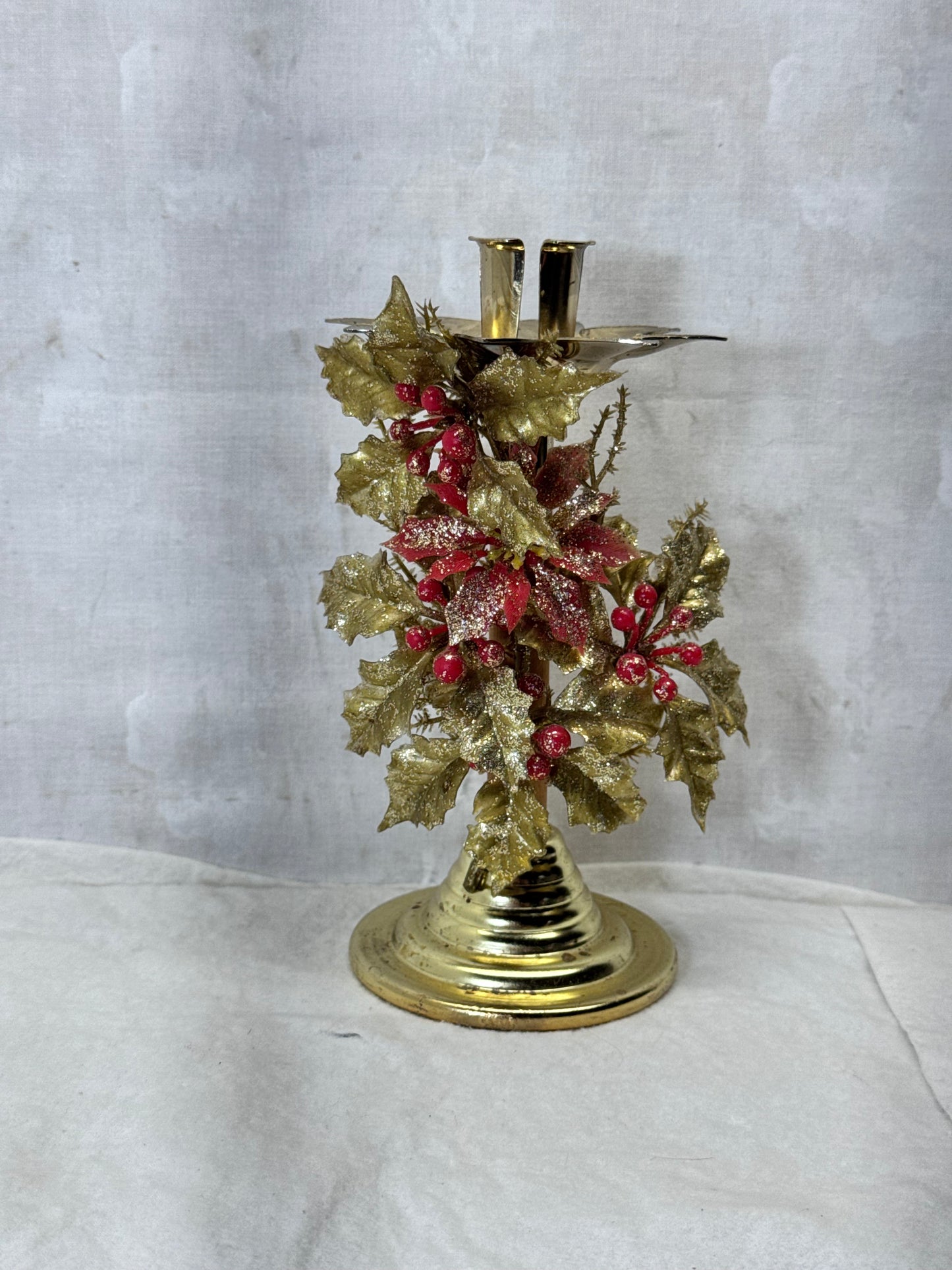 Christmas Candlestick Holder Vintage #1983