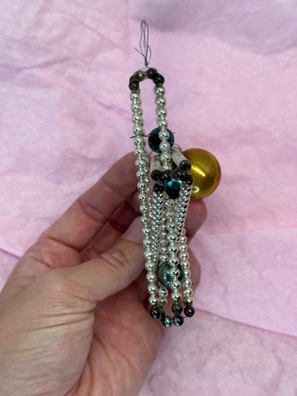 Mercury Glass Bead Victorian Ornament #1672