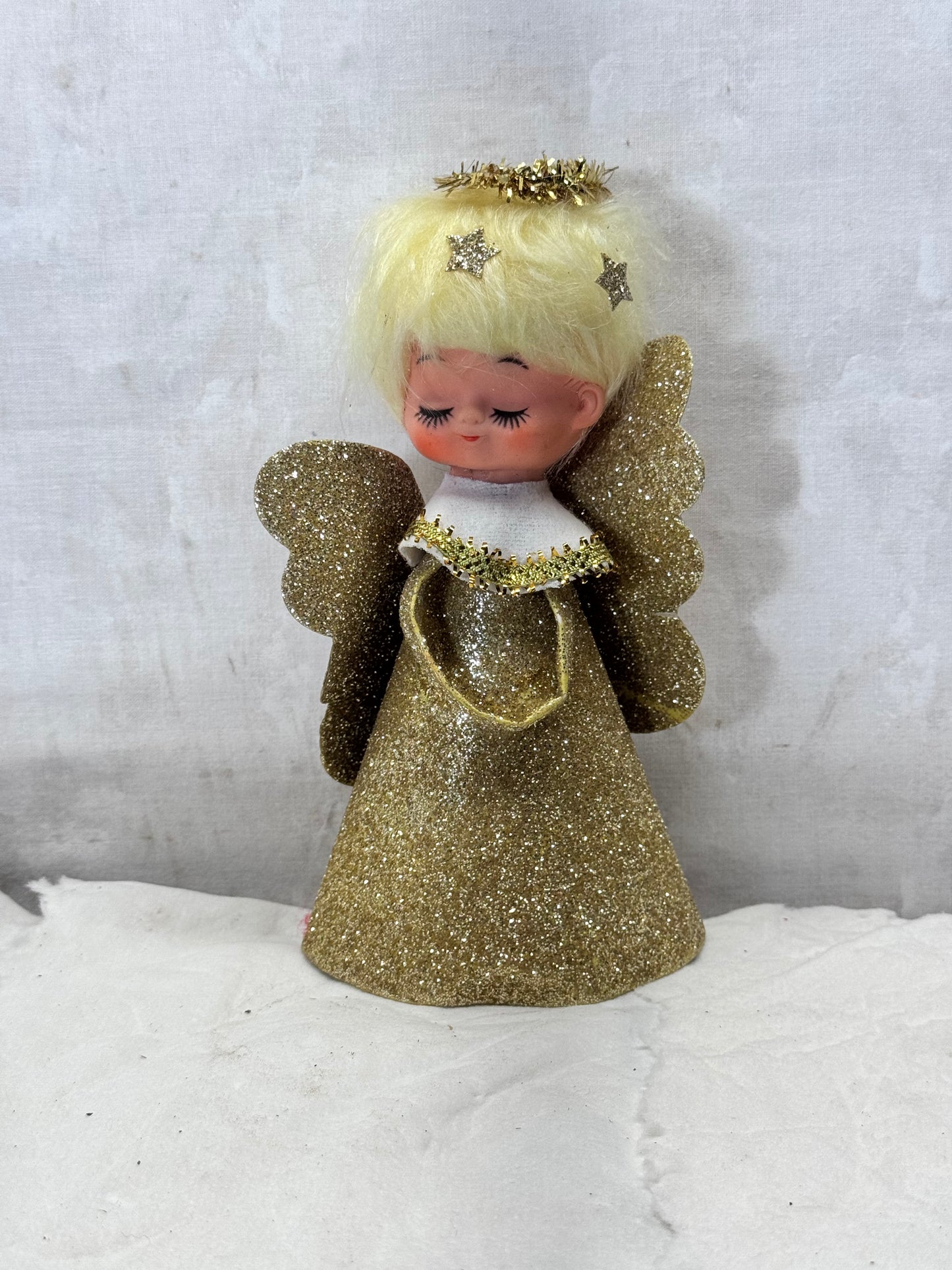 Japan Cardboard Glitter Angel Vintage Tree Topper #2080