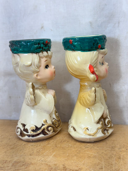 Lefton Candle Holder Angels #1716