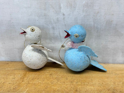 Paper Mache Ornament Birds Vintage #1635