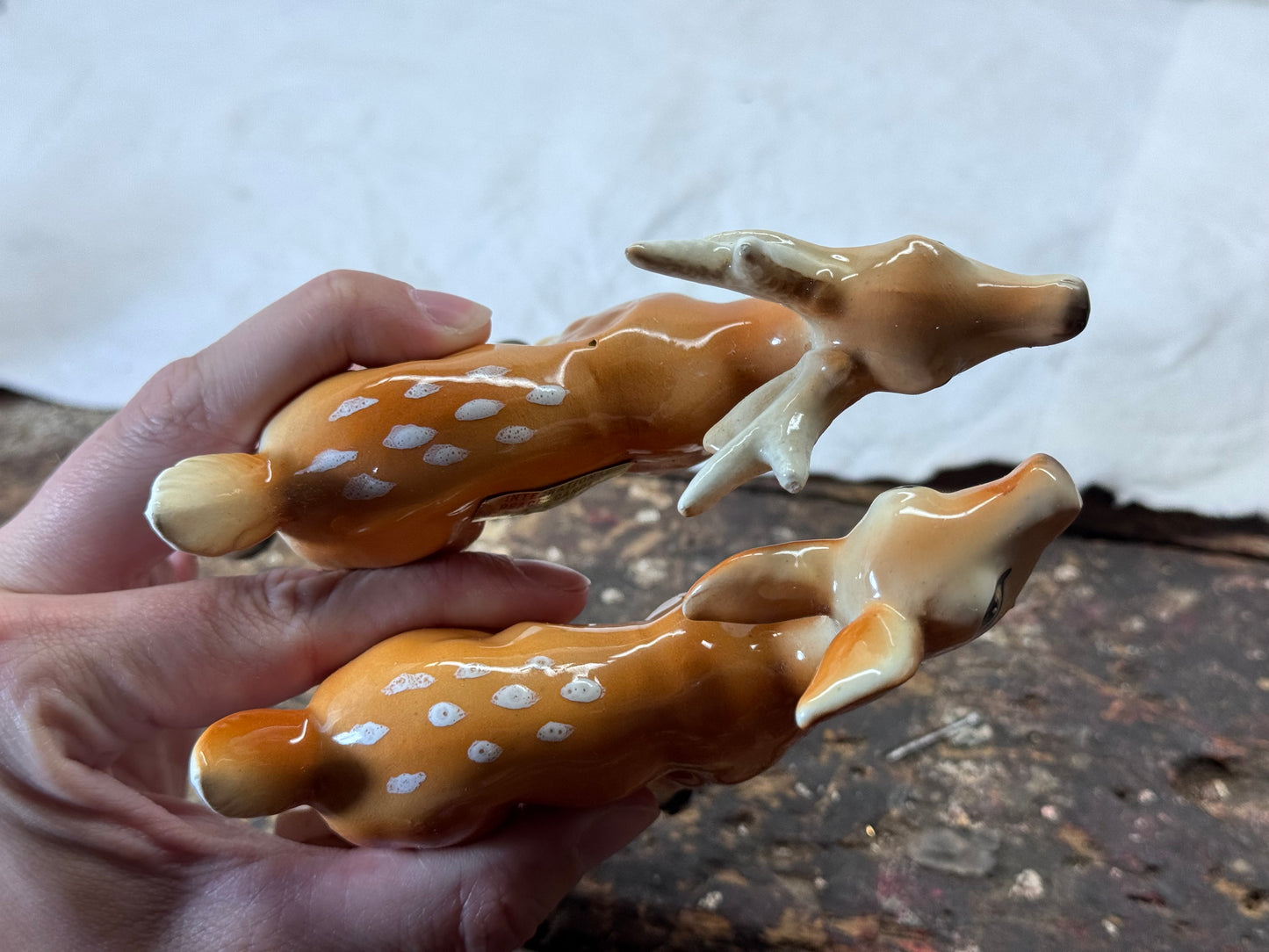 International Peace Garden Deer Figurines Japan Vintage #1986