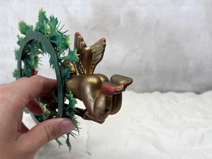 Plastic Wreath Christmas Angel Vintage #2082