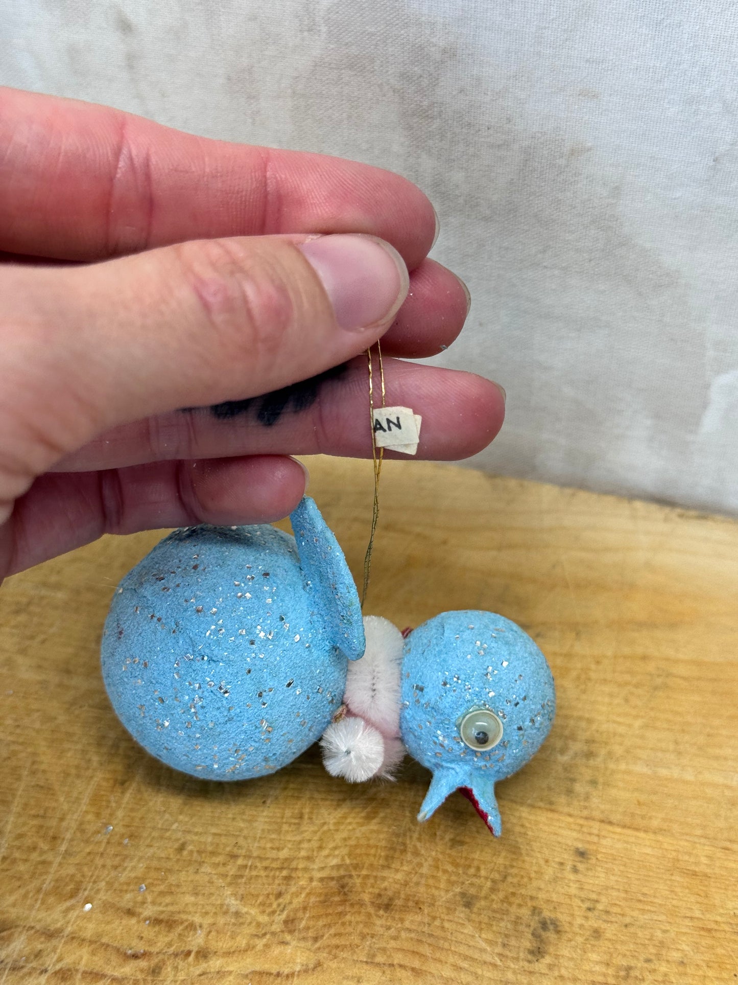 Paper Mache Ornament Birds Vintage #1635