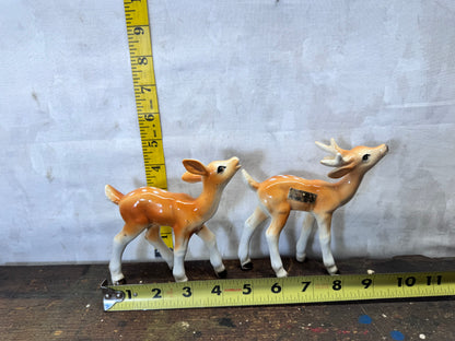 International Peace Garden Deer Figurines Japan Vintage #1986