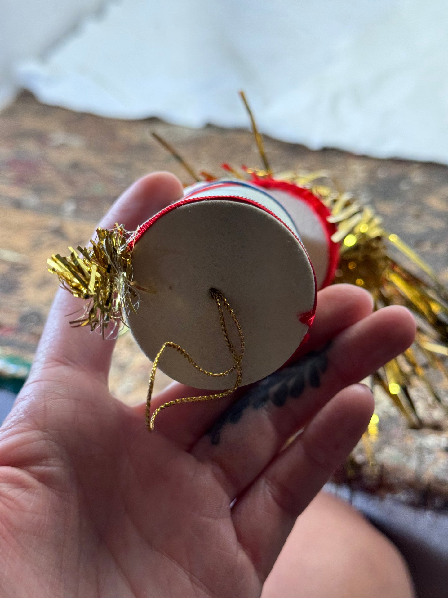 Christmas Solider Ornament Japan Tree Topper Vintage Repaired #2081