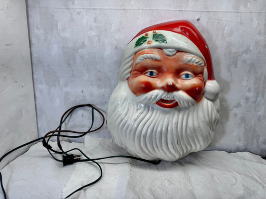 NOMA Light-Up Santa Claus Wall Blow Mold Vintage Working #2078