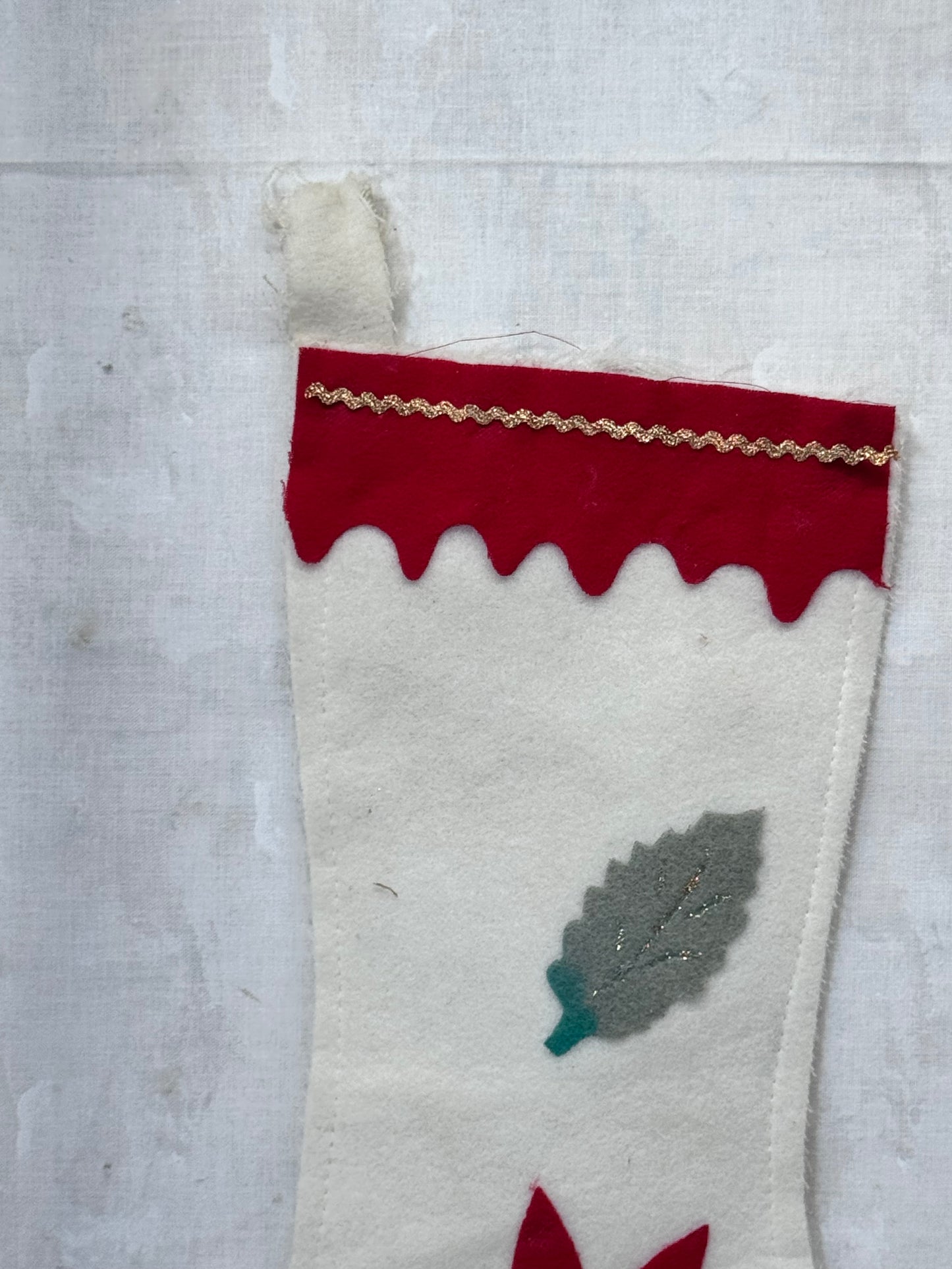 Japan White Christmas Stocking Vintage #1746