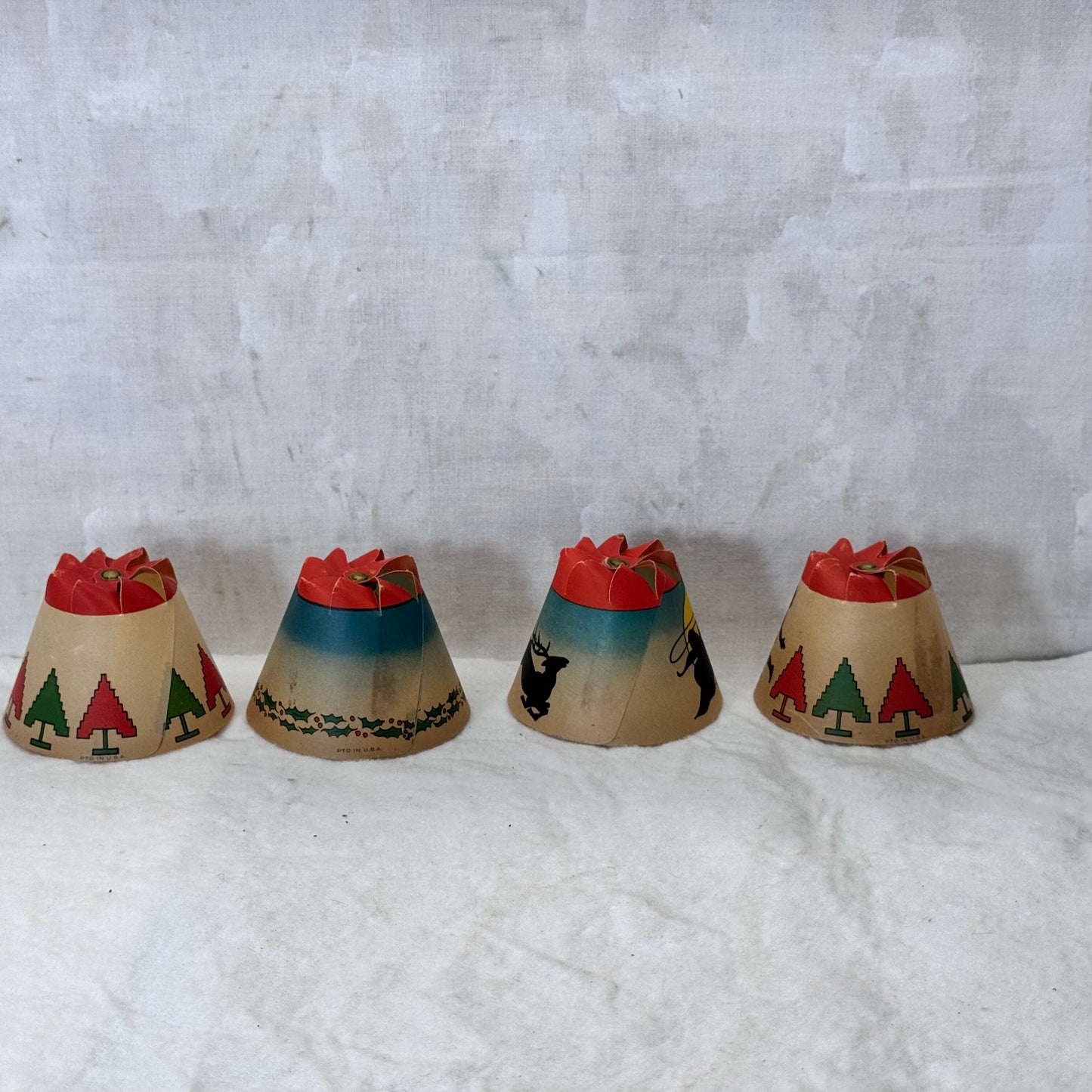 Vintage Whirl Glo Revolving Christmas Tree Light Shades #2147