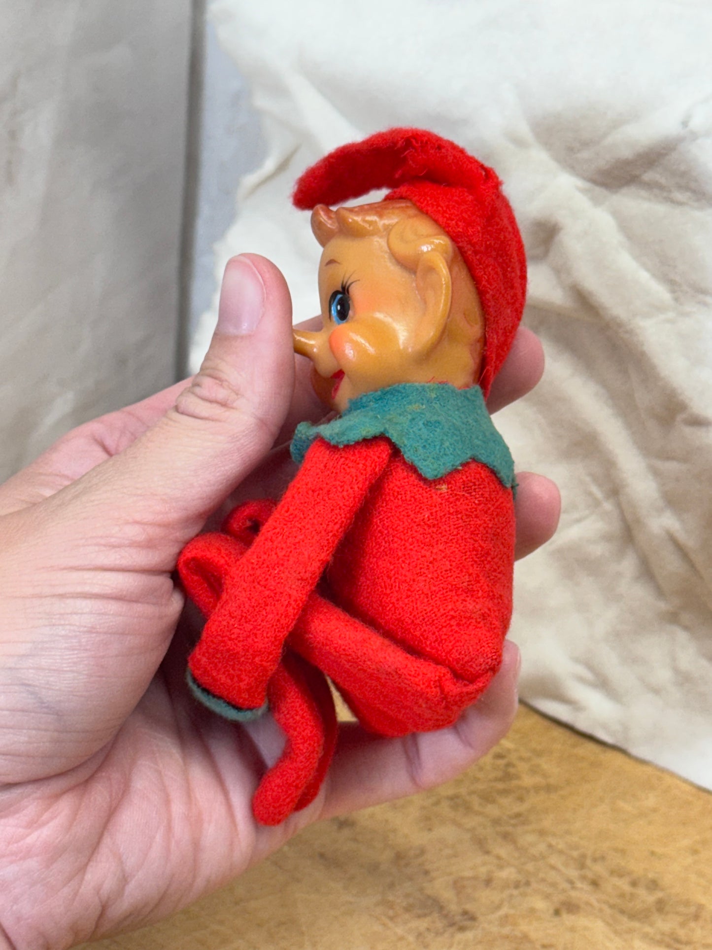 Japan Red Knee Hugger Elf Vintage #1708