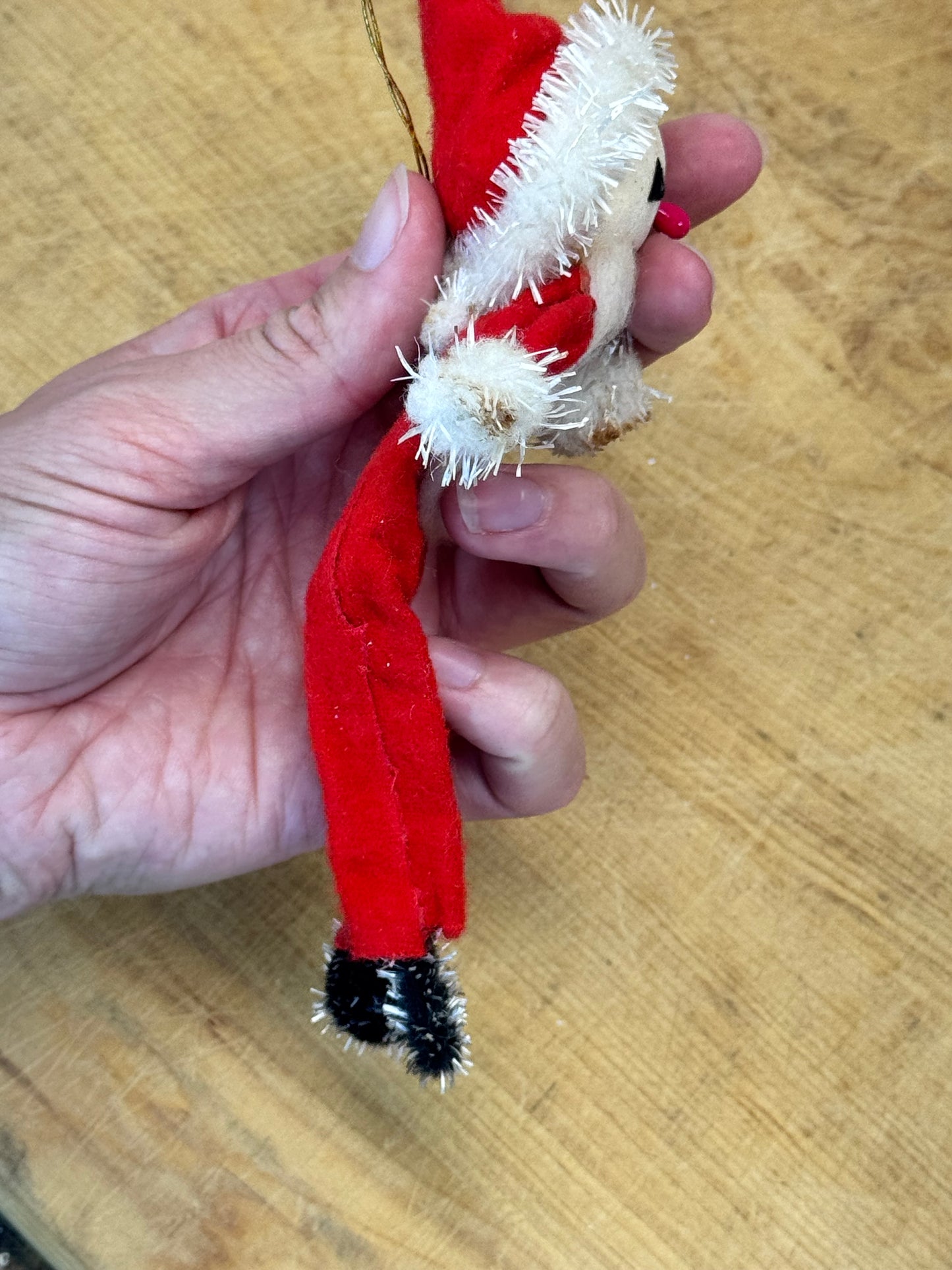 Vintage Japan Pencil Santa Ornament #1634