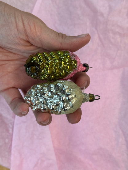 Pair of Grape Christmas Ornaments Vintage #1691