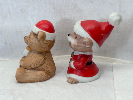 HOMCO Christmas Teddy Bear Figurines Vintage #1988