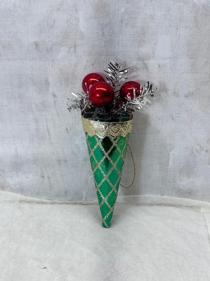 Christmas Japan  Cone Mercury Ball Ornament Vintage #1985