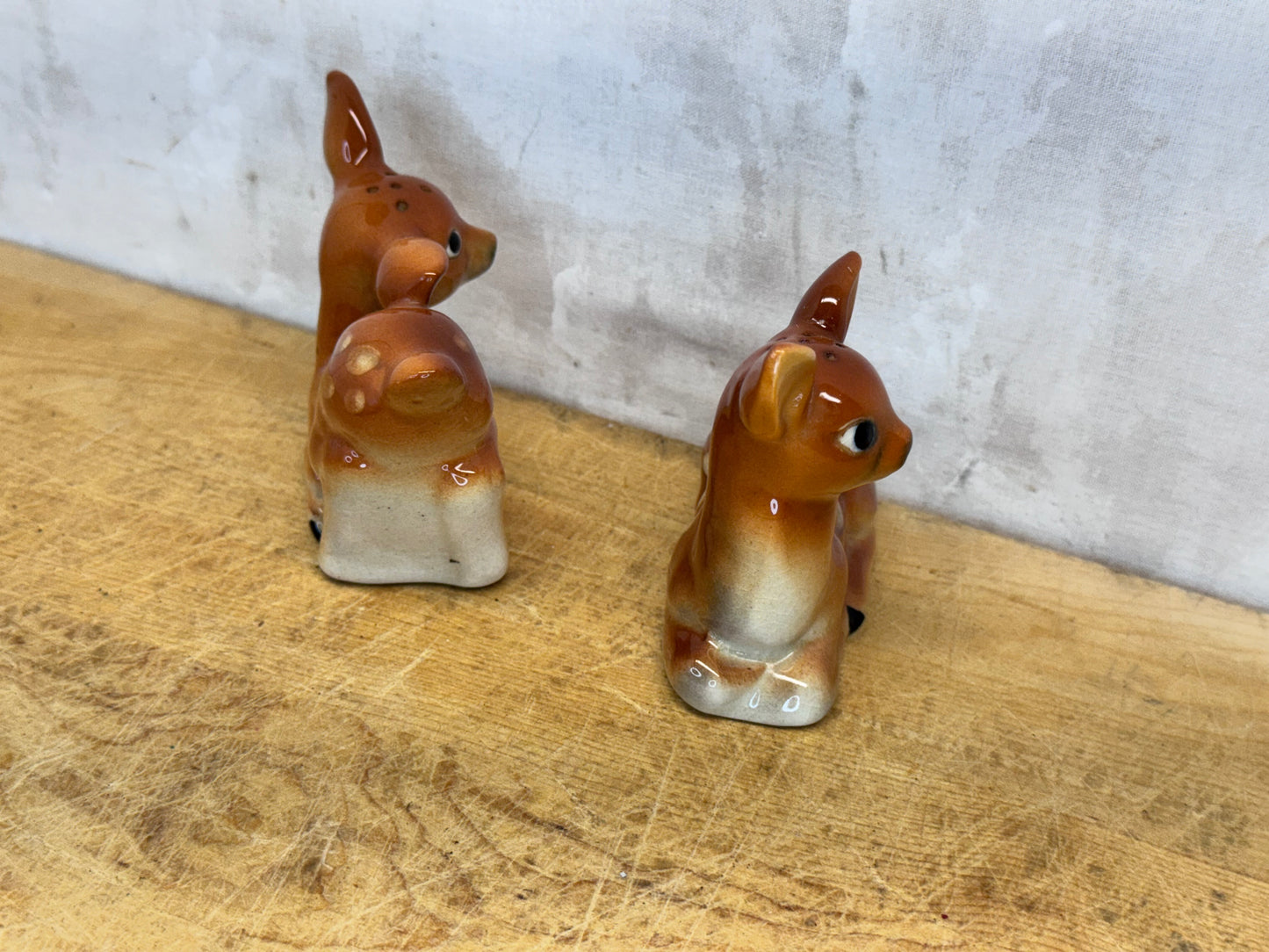 Japan Fawn Deer Salt & Pepper Shakers Vintage #1680