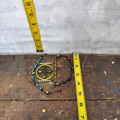 Victorian Dangle Beaded Glass Ornament House Cross #2092