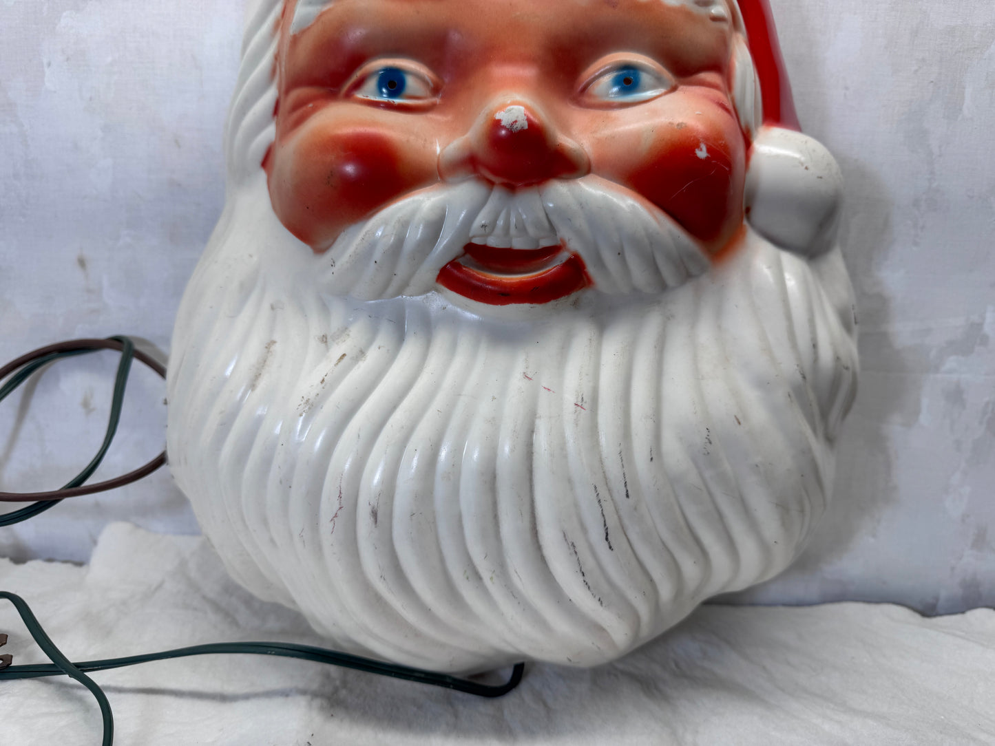 NOMA Light-Up Santa Claus Wall Blow Mold Vintage Working #2078