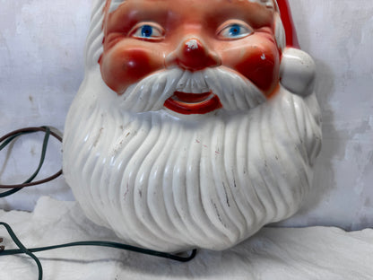 NOMA Light-Up Santa Claus Wall Blow Mold Vintage Working #2078