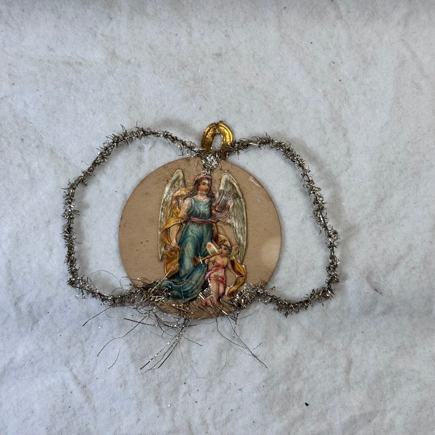 Victorian Angel Paper Fringe Christmas Ornament #2093