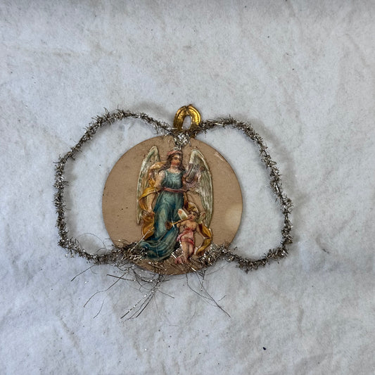 Victorian Angel Paper Fringe Christmas Ornament #2093