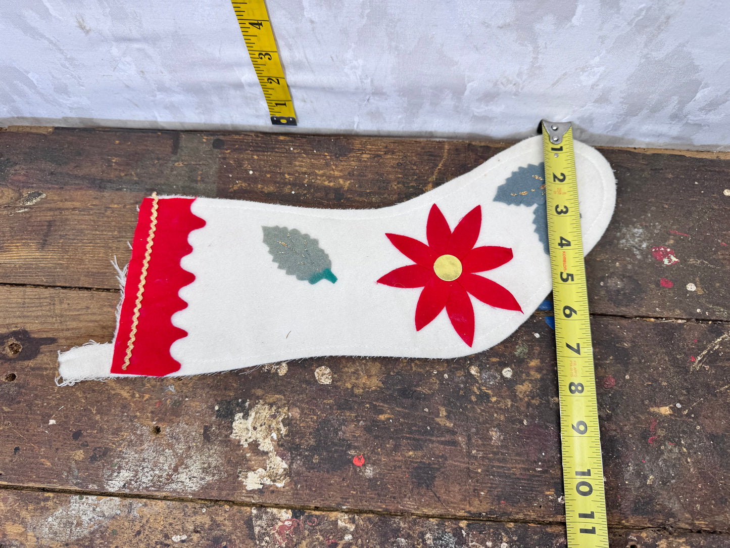 Japan White Christmas Stocking Vintage #1746