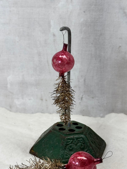 Victorian Christmas Mercury Glass Ornaments set of 3 #1794