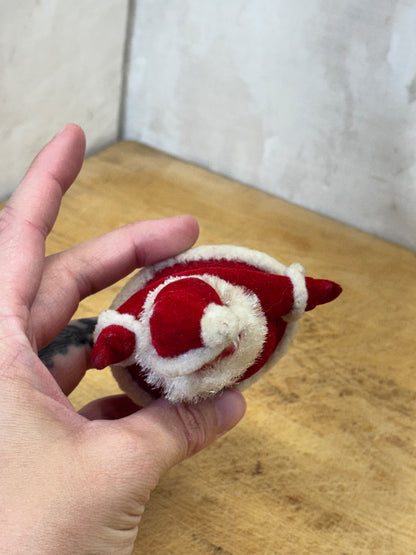 Vintage Red Flocked Santa #1712