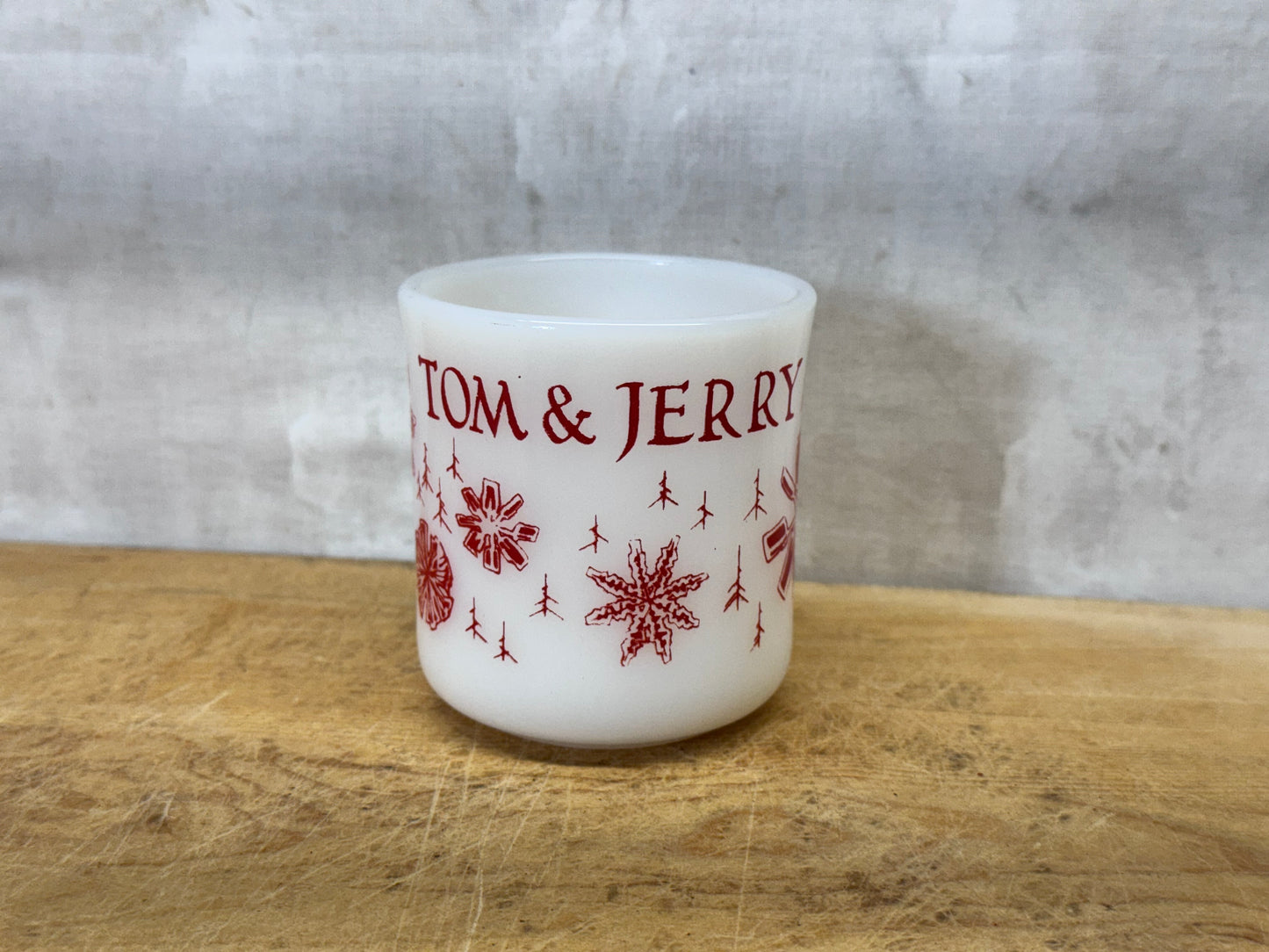 Fire King Milk Glass Tom & Jerry Christmas Mug #1753