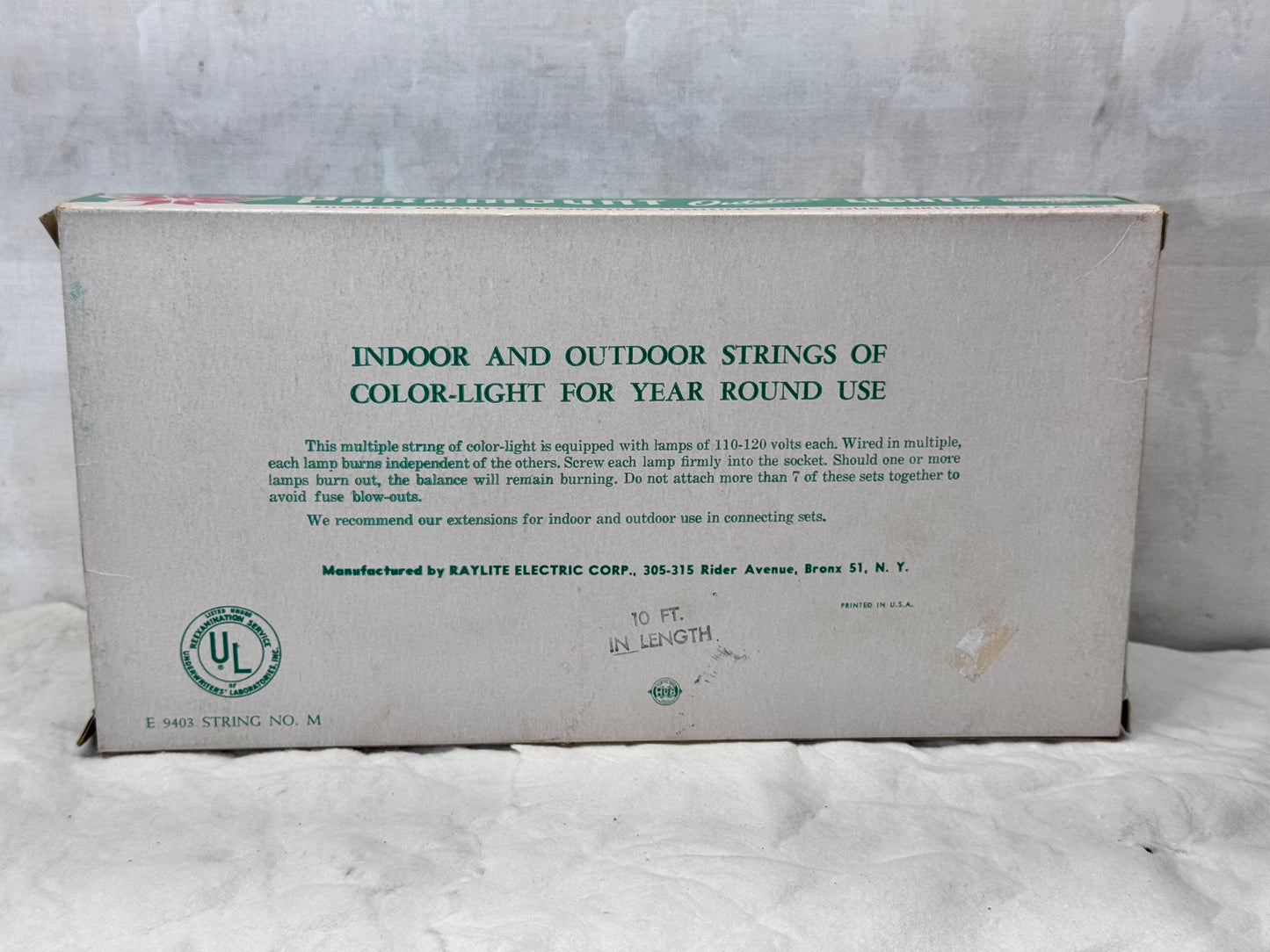 Paramount Outdoor Lights Box Empty Vintage Christmas #1734