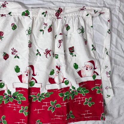 Santa in Chimney Christmas Apron Vintage #2190