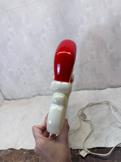 Christmas Light-Up Santa Face Double Sided Blow Mold Vtg #1733