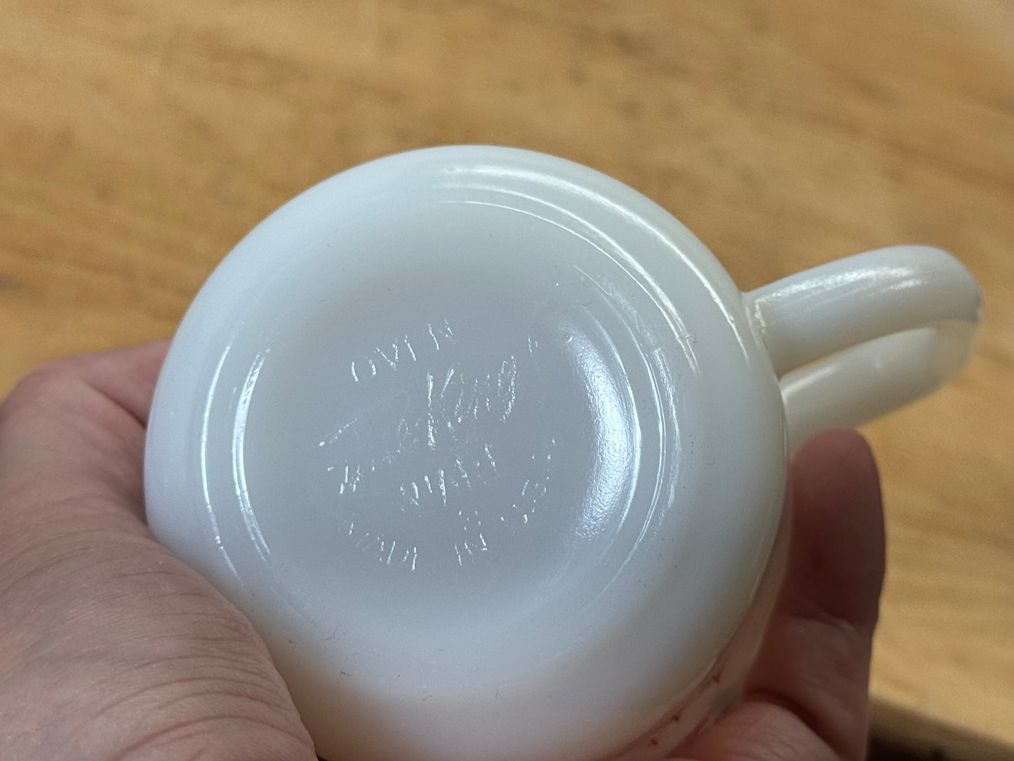 Fire King Milk Glass Tom & Jerry Christmas Mug #1753