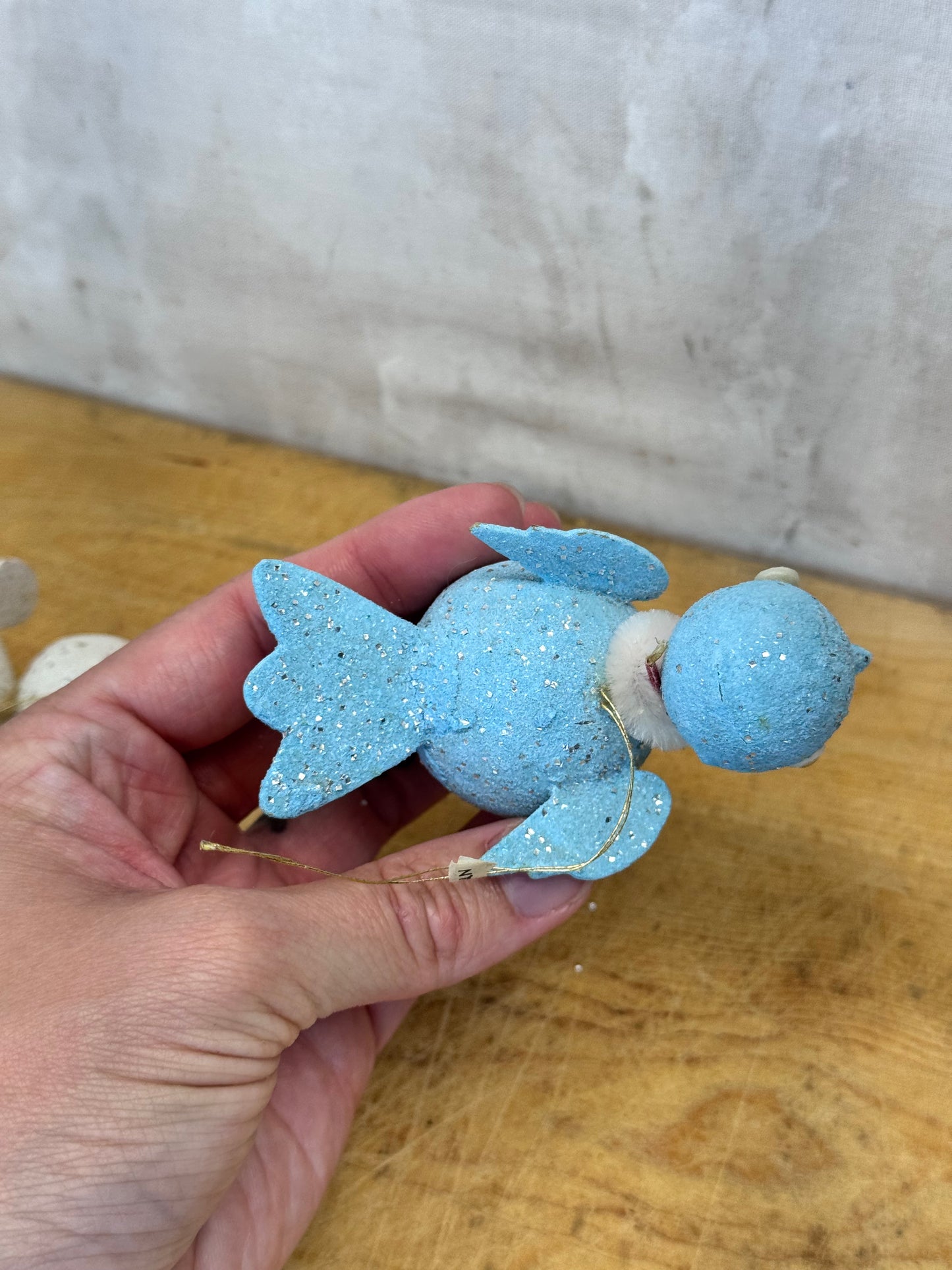 Paper Mache Ornament Birds Vintage #1635