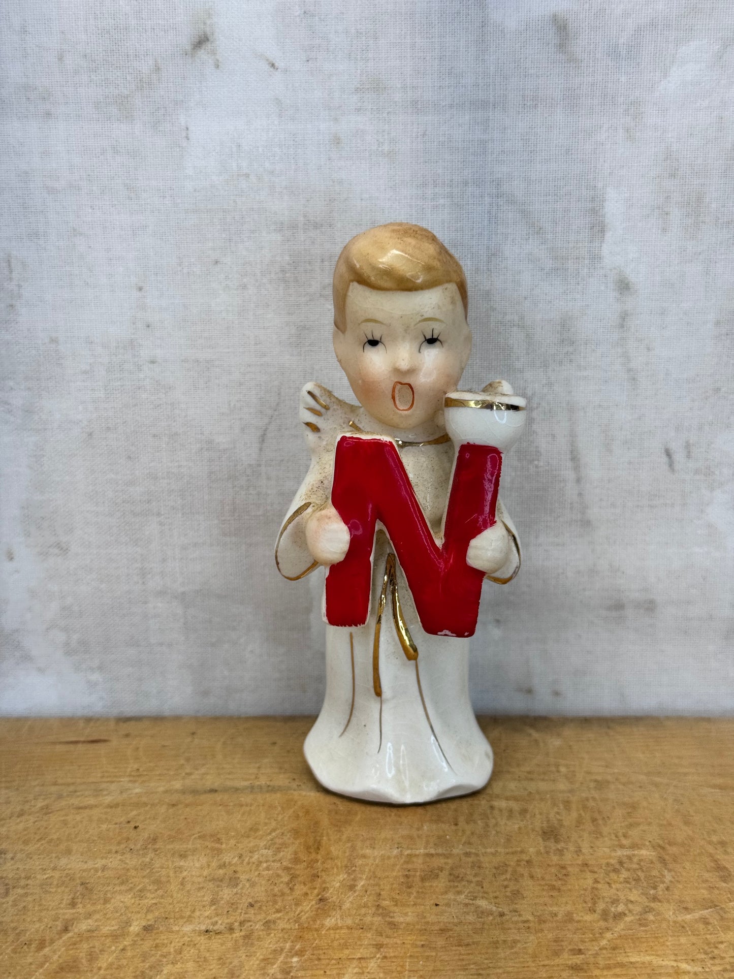 Vintage Napco Christmas Angel Replacement Letter N #1679