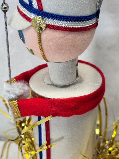 Christmas Solider Ornament Japan Tree Topper Vintage Repaired #2081