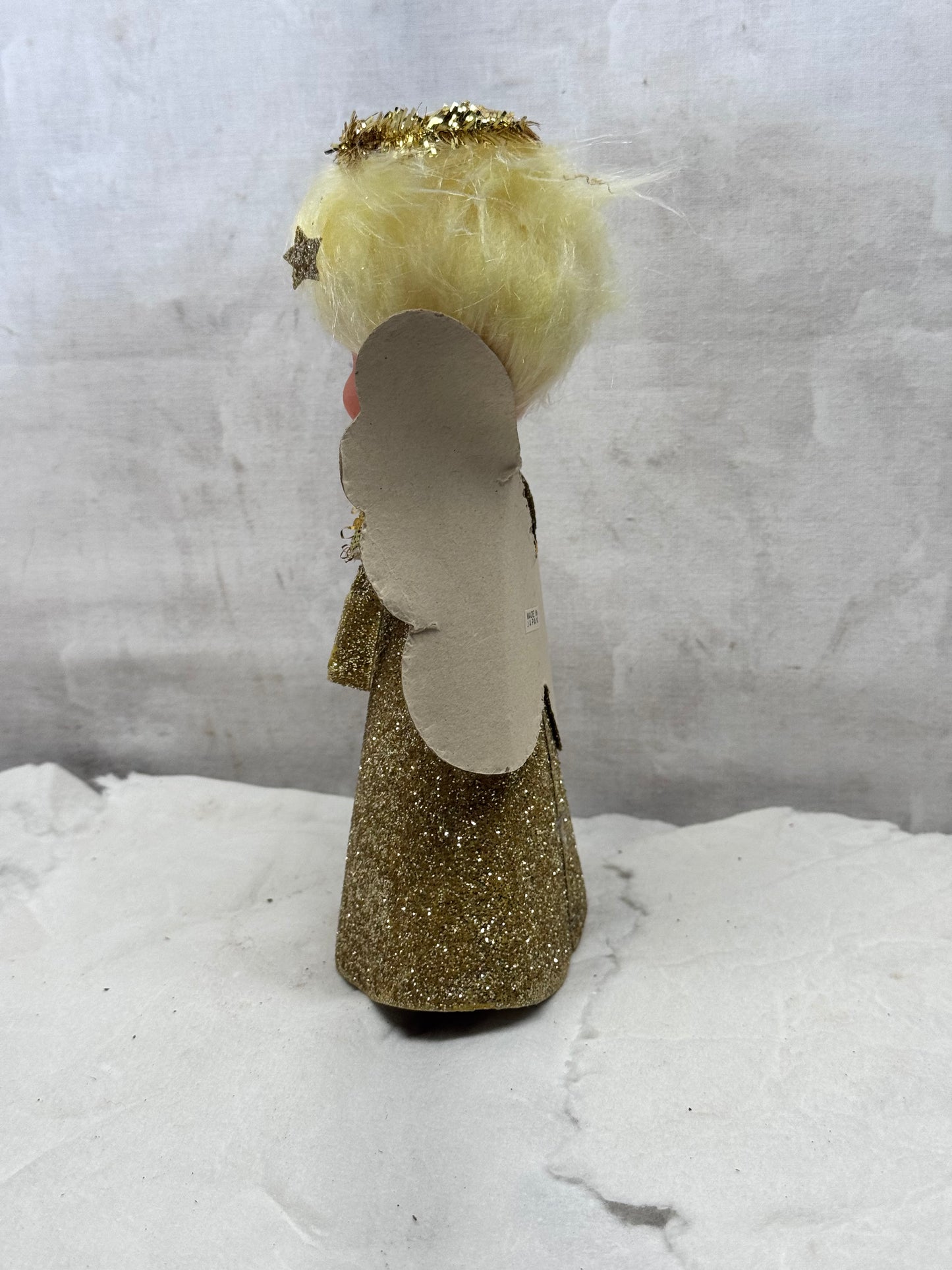 Japan Cardboard Glitter Angel Vintage Tree Topper #2080