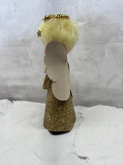 Japan Cardboard Glitter Angel Vintage Tree Topper #2080